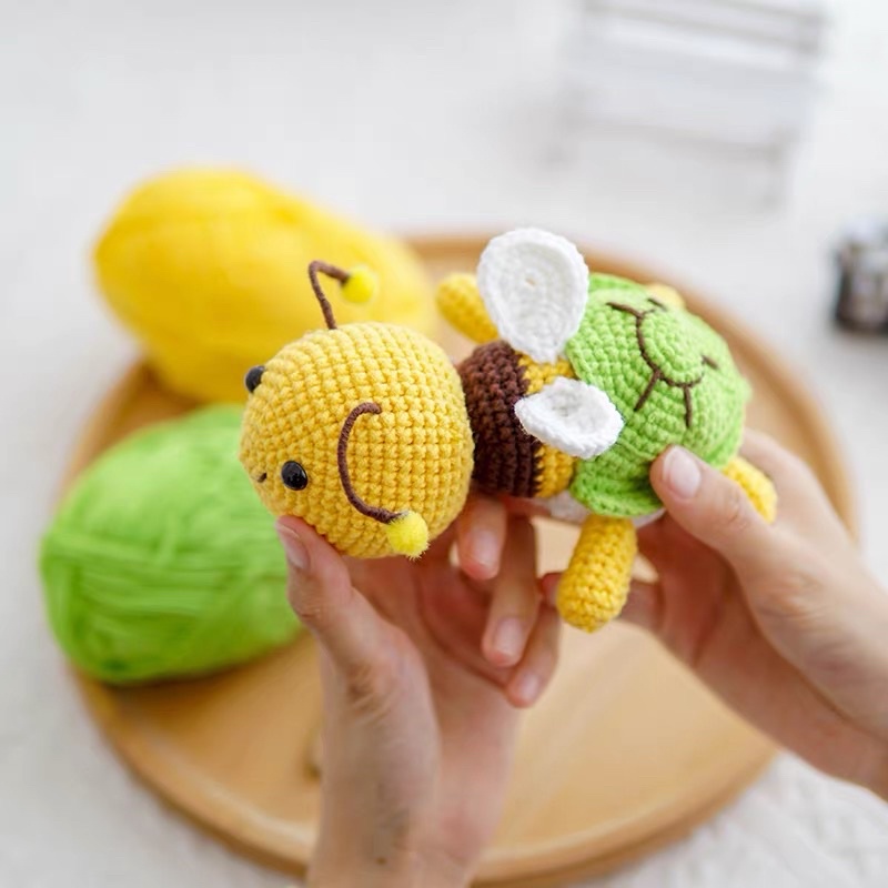 DIY Gói Nguyên Liệu Móc Len Con Ong Rùa Ngộ Nghĩnh 🐝 rùa 🐢 - Quà Tặng Handmade Tự Làm Ý Nghĩa
