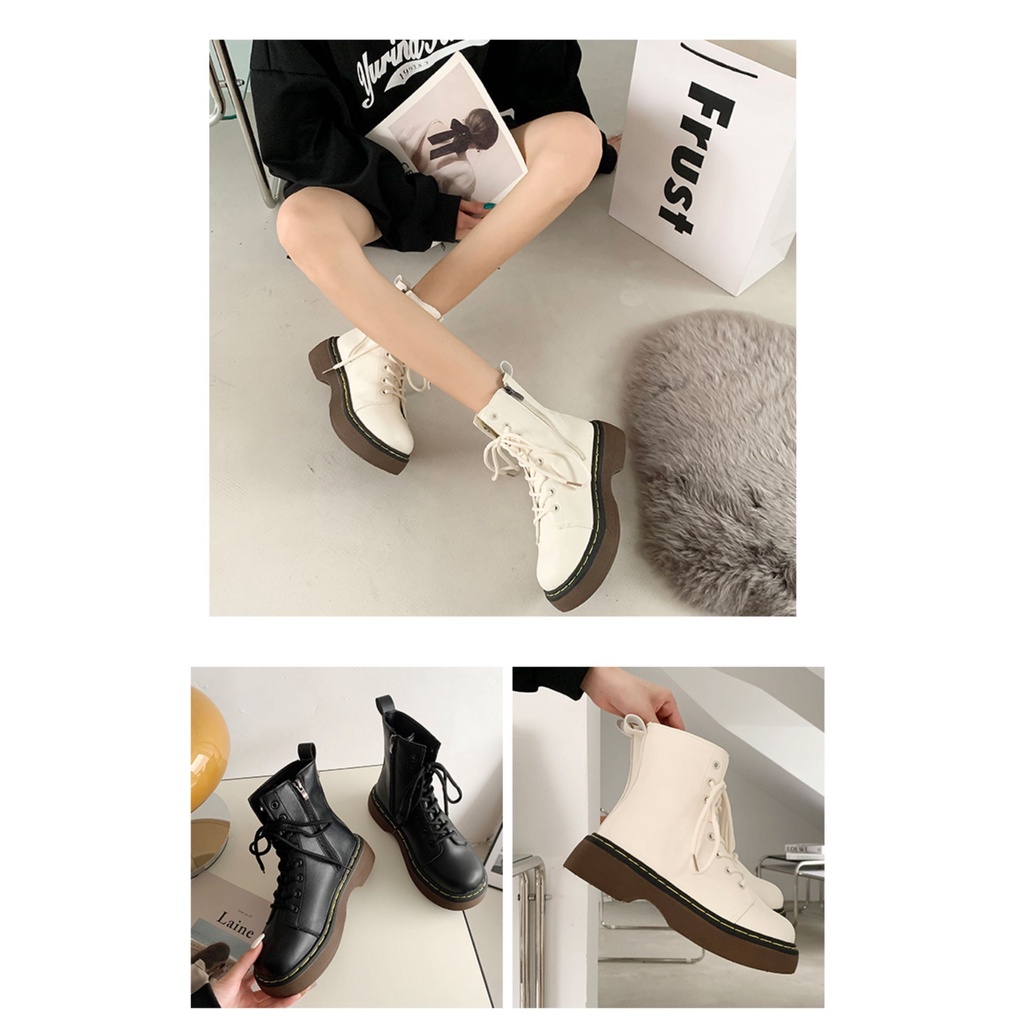 Boots Martin khóa bên phong cách Anh siêu ngầu dành cho nữ, hàng quảng châu loại đẹp
