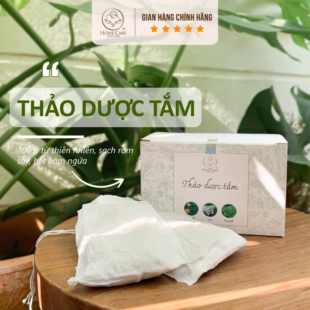 Thảo dược tắm bé Home Care dạng túi lọc tiện lợi sạch rôm sảy tăng đề kháng cho bé hộp 8 túi x145g
