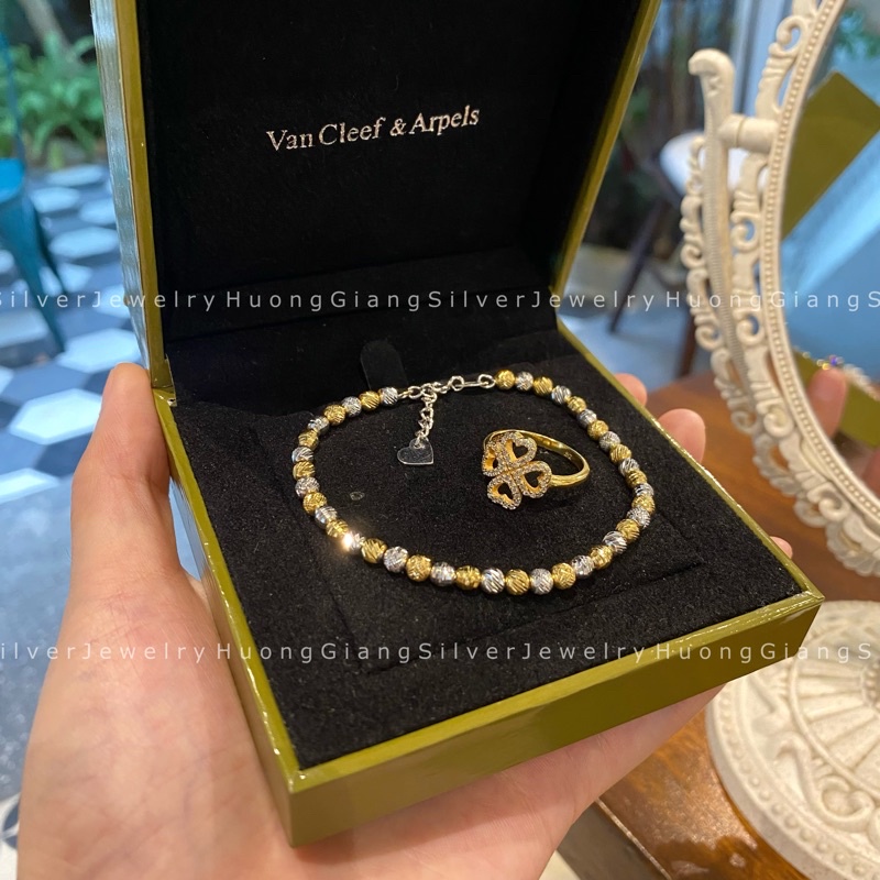 Lắc tay bi bạc xi vàng - HuongGiangSilver