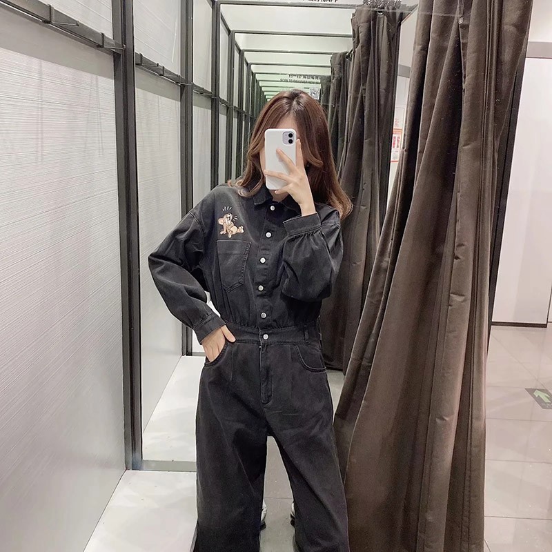 JUMPSUIT BÒ ZRA NỮ TOM & JERRY MÀU ĐEN