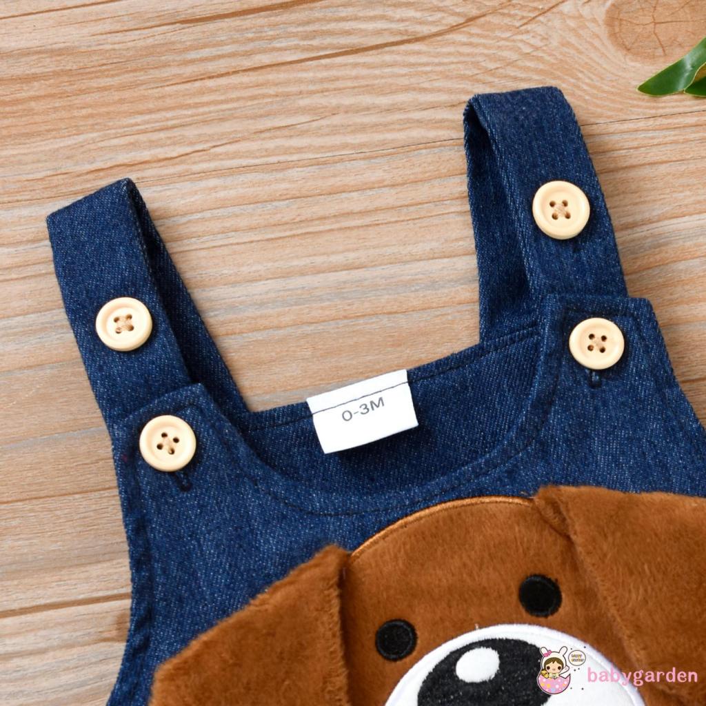 Bộ 2 Món Áo Liền Quần Đáy Thụng In Họa Tiết Kẻ Ô + Quần Yếm Cho Bé 0-18 Tháng Tuổi