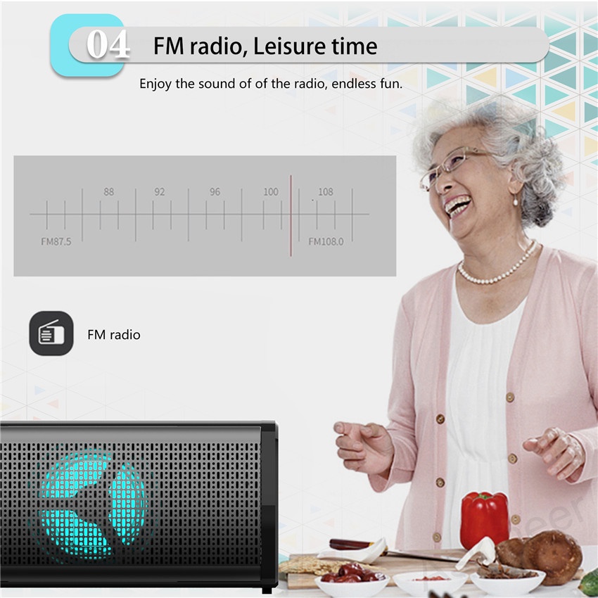 Loa Bluetooth 40W Âm Thanh Vòm Hifi Hỗ Trợ Thẻ TF / Aux / USB FM Cho Máy Tính