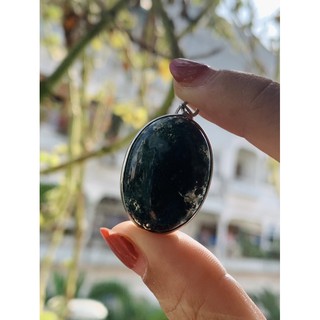 Mặt dây chuyền Moss agte bọc bạc