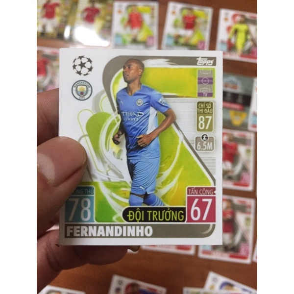 Lẻ thẻ cầu thủ Manchester City match attax size poca ManCity Man City