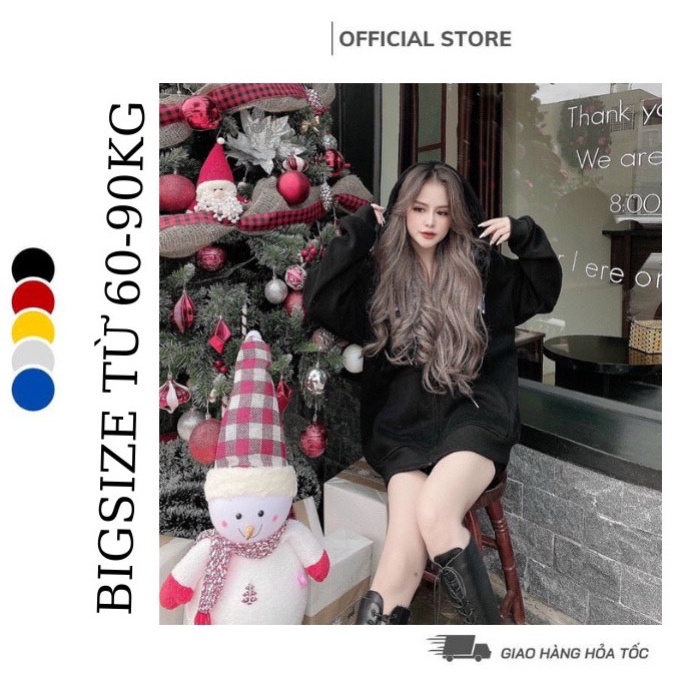 Áo khoác nỉ hoodie nữ BIGSIZE fom siêu to từ (60-90kg) 3 màu be , đen, lông chuột hàng quảng châu LOẠI 1 | BigBuy360 - bigbuy360.vn