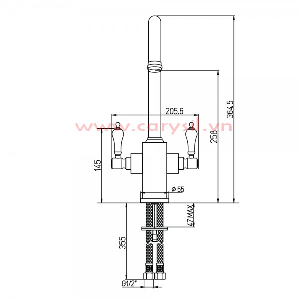 Vòi rửa chén nóng lạnh Argo i-2467, RO riêng, Sản xuất tại Italy, bảo hành 3 năm