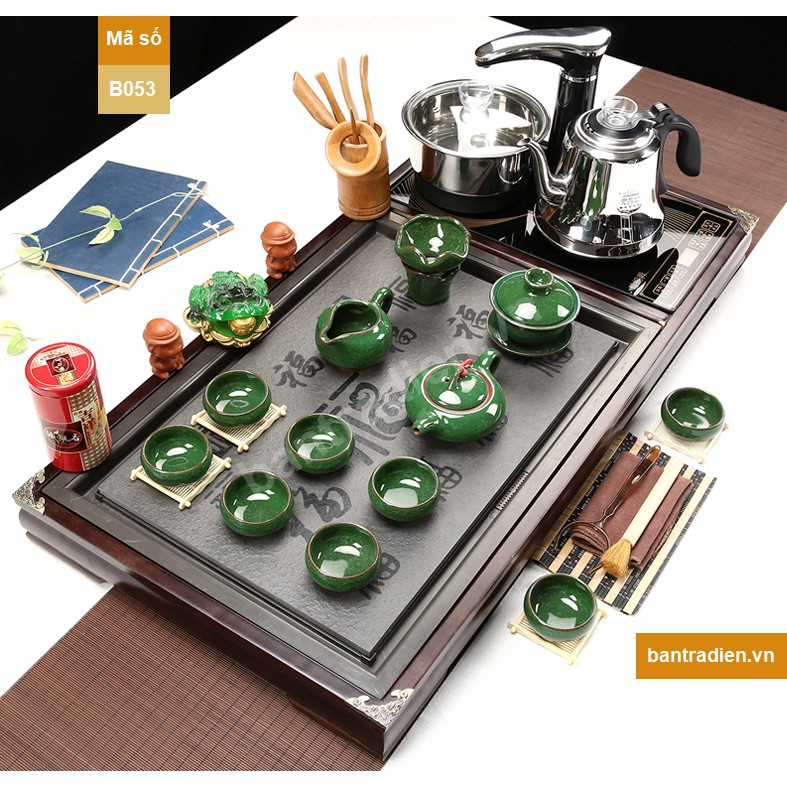 Bộ bàn trà điện gỗ mặt đá B053