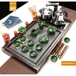 Bộ bàn trà điện gỗ mặt đá B053