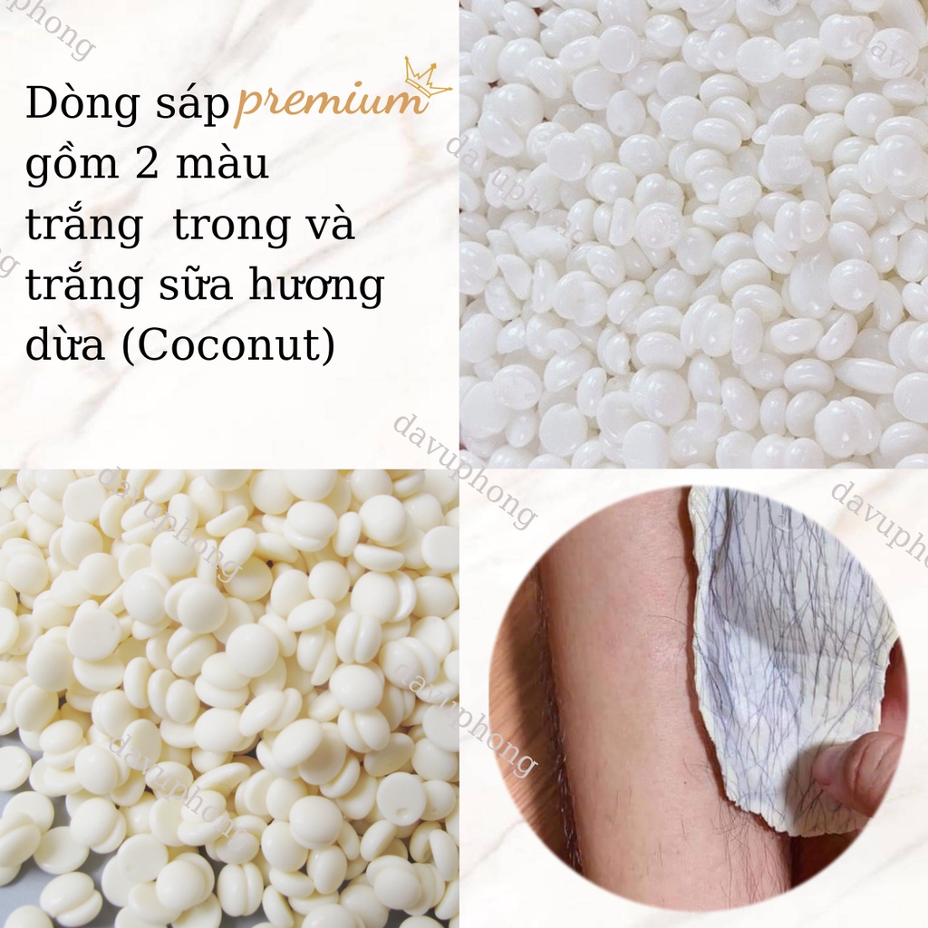 Sáp Wax Lông Dừa,Hạt Wax Lông Dòng Premium Siêu Bám Lông 100g,200g,500g