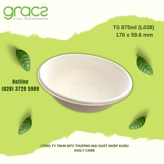 10 Tô bã mía Thái Lan 875ml - thương hiệu Gracz (màu trắng)