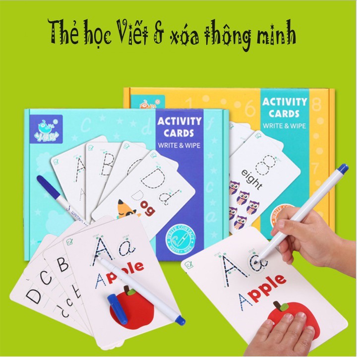 Bộ thẻ học thông minh viết xóa giúp bé học dễ dàng thú vị -Buôn rẻ 00131