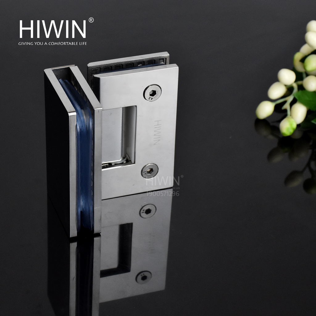 Bản lề cabin tắm 90 độ kính kính inox 304 Hiwin HG-009A (dày 5mm)