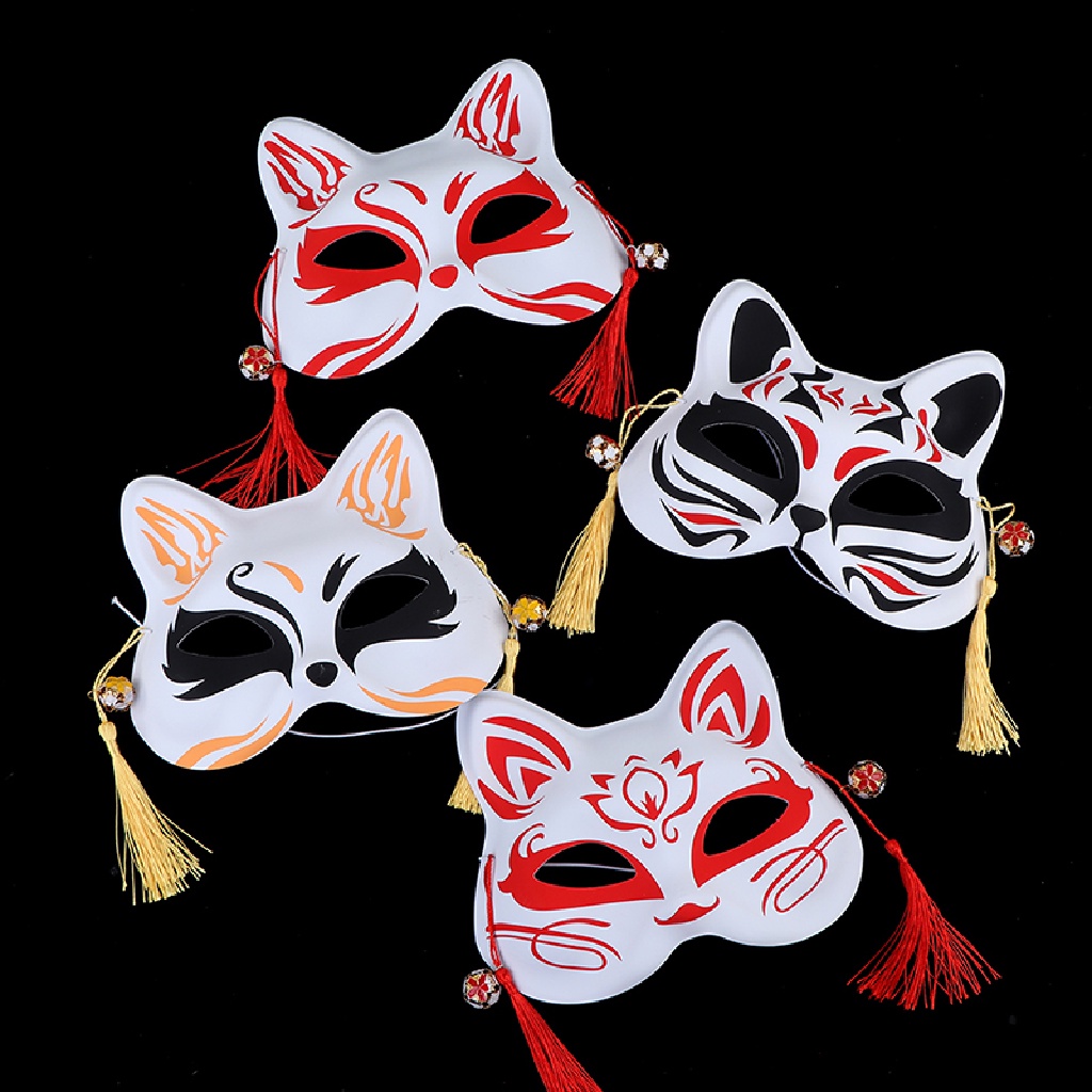 ut 1pc The nine-tailed Fox Mask Pulp Half Face Halloween Cosplay Anima