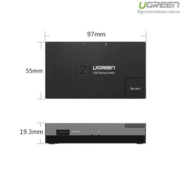 Bộ chia máy in 2 vào 1 cổng USB 2.0 chính hãng Ugreen 30345 cao cấp  - Phân Phối Chính Hãng