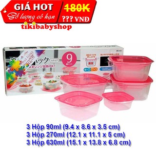 Bộ 9 hộp đựng thực phẩm cao cấp Rakuchin Pack Nhật