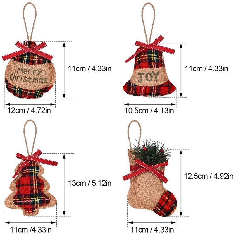 Christmas Burlap Tree Decorations,Christmas Stocking Tree Ball & Forester Knitted Wool Curtain Hold Door Curtain Button