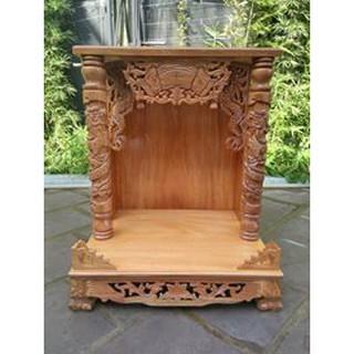 Bàn thờ thần tài ông địa gỗ căm xe 60 x 75cm