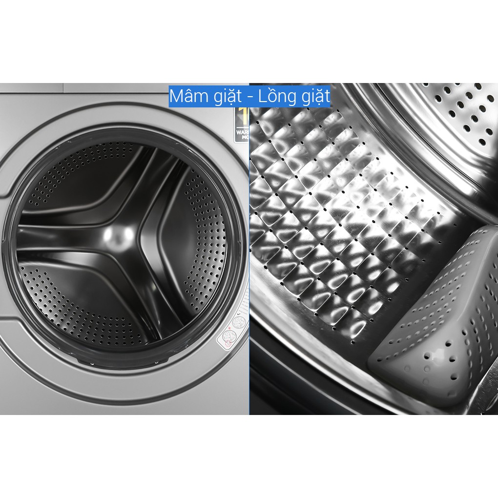 Máy giặt Aqua Inverter 9 kg AQD-D900F(S) -Khóa trẻ em Giặt nước nóng, hẹn giờ giặt xong, giao miễn phí HCM
