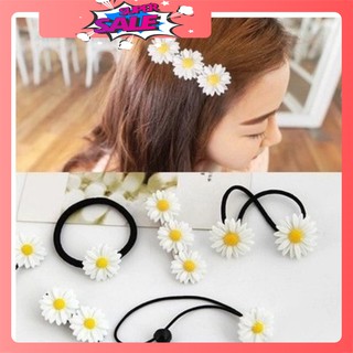 Buộc tóc , cài tóc hoa cúc Hàn Quốc