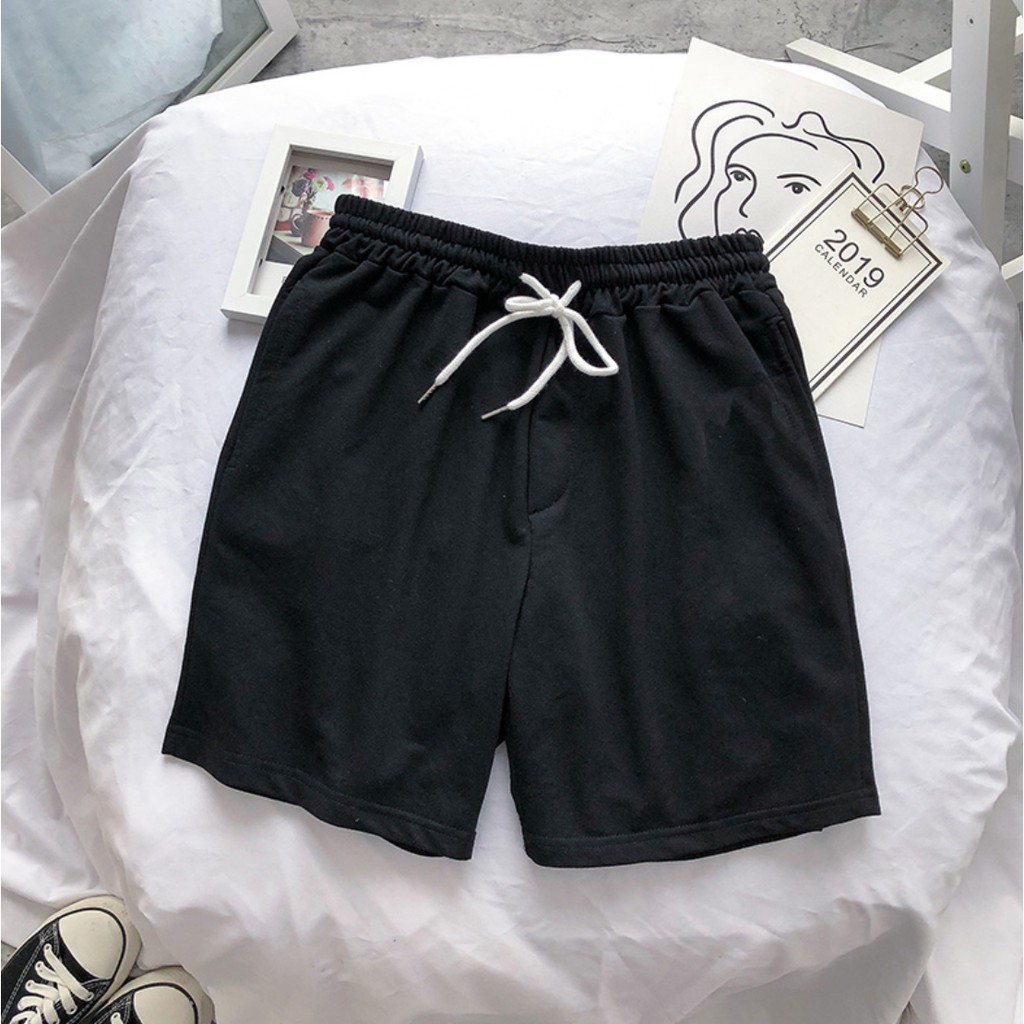 Quần Short, Đùi Nam Màu Đen Trơn Giải Rút Phong Cách Hàn Quốc Chất Nỉ U Mì Hè 2021-QD07 | BigBuy360 - bigbuy360.vn