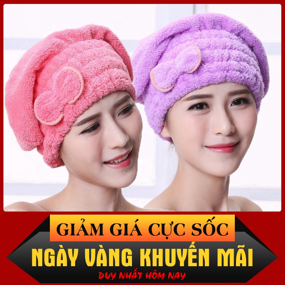 (Mua Ngay)  Khăn quấn khô tóc hình san hô - 7074 (Rẻ Bất Ngờ)