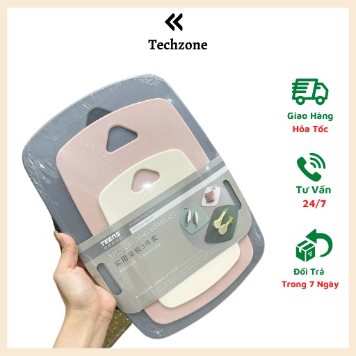 Set 3 Thớt Nhựa Kháng Khuẩn Nhiều màu Hàng Loại 1