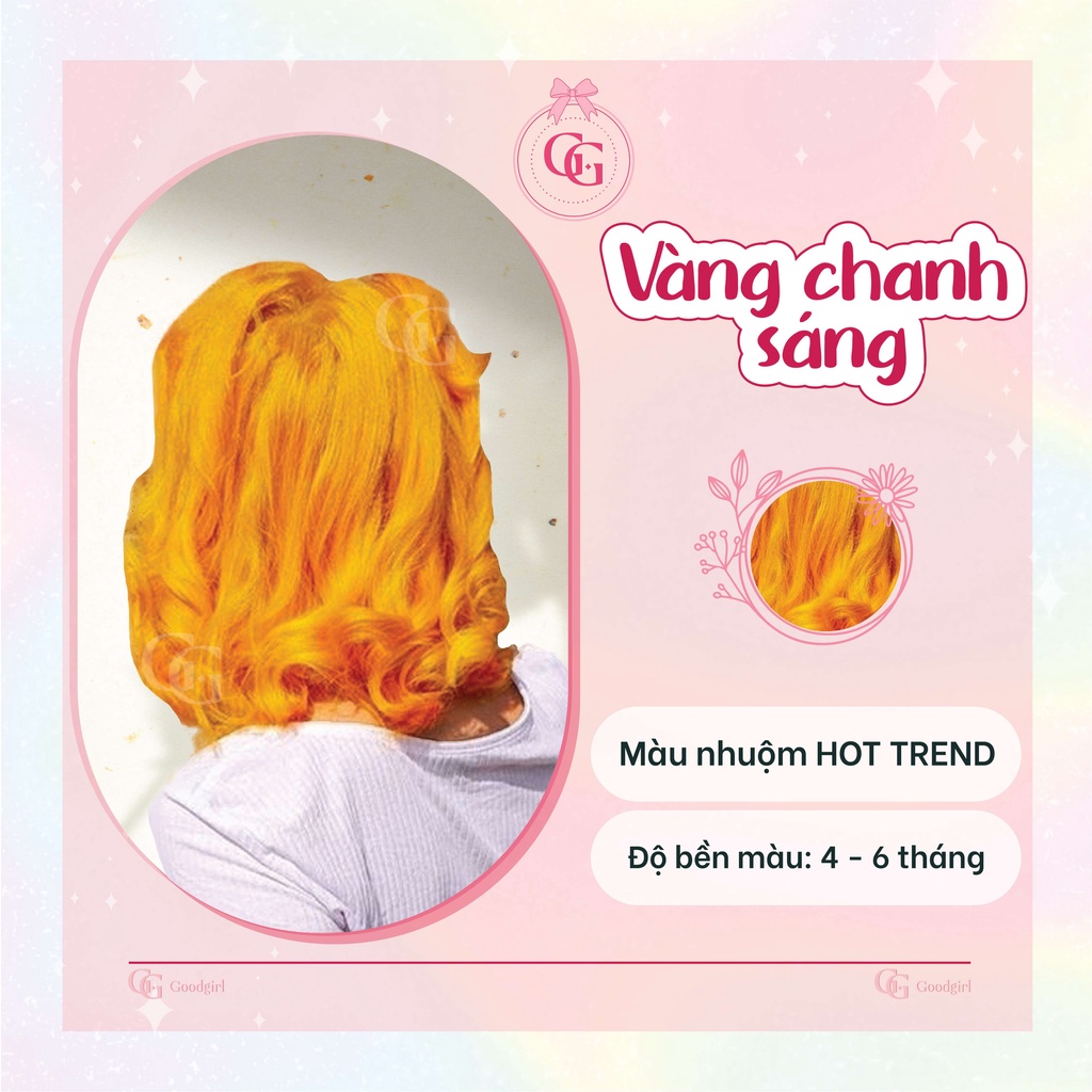Tự nhuộm tóc màu VÀNG CHANH SÁNG tại nhà (Tặng trợ nhuộm, gang tay, mũ trùm, trùm tai)