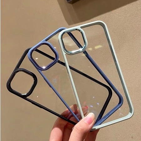 Ốp lưng FILADA trong kính viền dẻo màu cho iPhone 14, 13 Pro Max, 12,11 vành camera gờ cao viền nhôm siêu đẹp