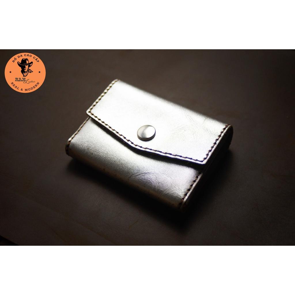 Ví Nữ Da Bò Màu Trắng Bạc Cao Cấp - Ram Leather