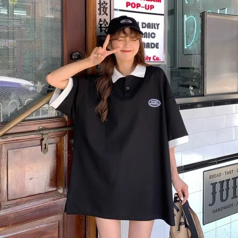 Áo polo Tay Ngắn Dáng Rộng Thiết Kế Mới Thời Trang Dành Cho Nữ