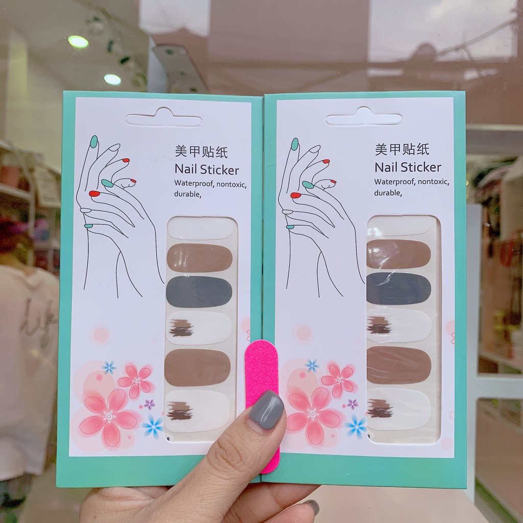 [ TẶNG KEO VÀ DŨA MÓNG] Dán móng tay nail sticker chống thấm nước bền chắc