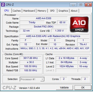Chip xử lí AMD A4 5300k (1M Cache, 3.4Ghz) dòng socket FM2+