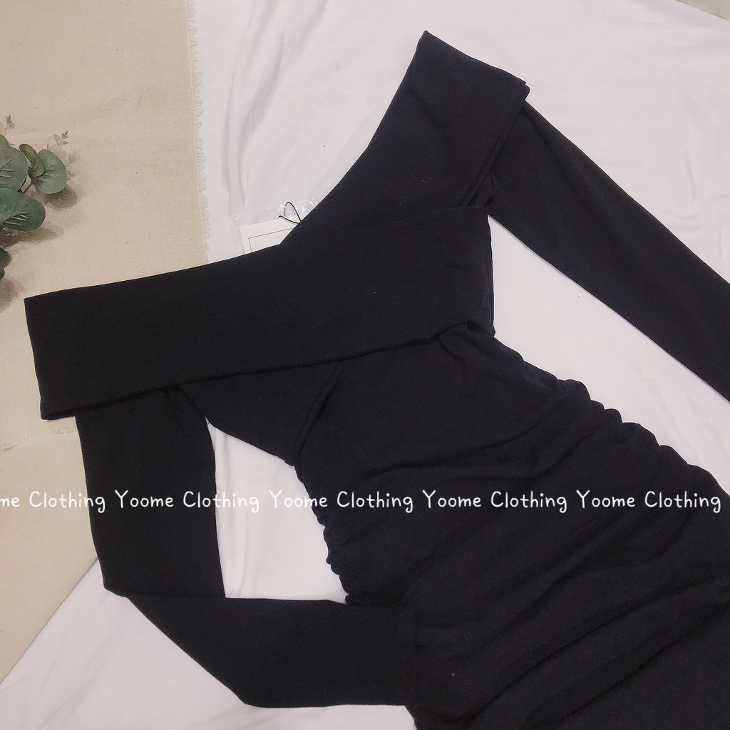 Váy body TRỄ VAI ĐẮP CHÉO chất cottonzip dày dặn co giãn đa chiều cho nữ Yoomeclothing ( Ảnh thật tại shop ) | BigBuy360 - bigbuy360.vn
