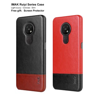 Imak Luxury Ruiyi Cases for Nokia 7.2 Nokia 6.2 Case Slim back cover phone shell hard PU+PC Business Fitted Covers