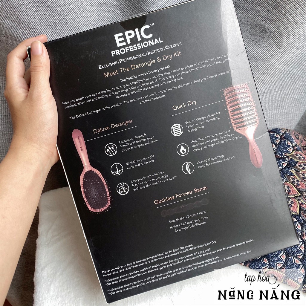 [Hàng sẵn] Set Lược Wet Brush Epic Professional - chính hãng WETBRUSH