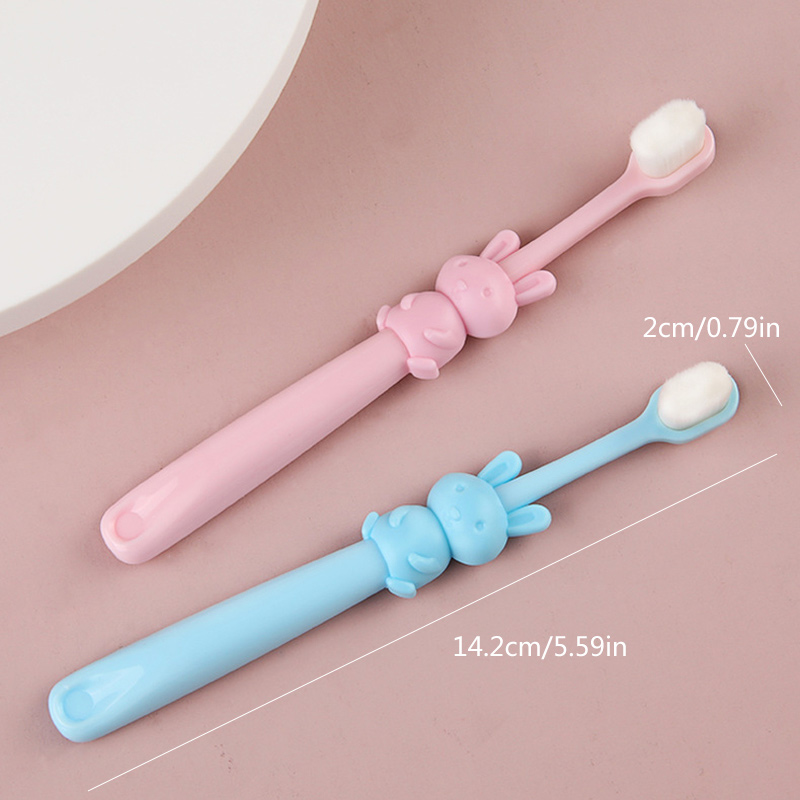 Bàn chải đánh răng nano mềm mại siêu mỏng chăm sóc răng miệng thoải mái tiện lợi cho bé 2-10 tuổi