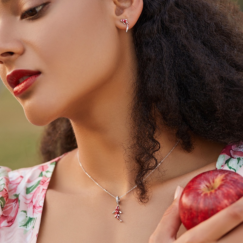 Hạt Mặt Vòng Đeo Tay Bamoer Hình Cá Đính Đá Nhân Tạo Đáng Yêu Cá Tính BSC085