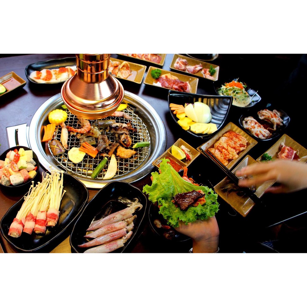 Bếp nướng không khói đặt âm bàn Hàn Quốc hút dương