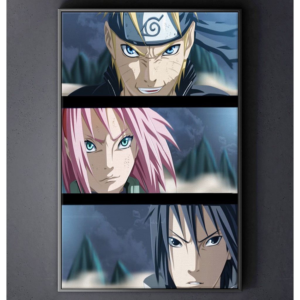 TRANH CANVAS ANIME NARUTO treo tường in theo yêu cầu - Naruto, Sasuke, Sakura