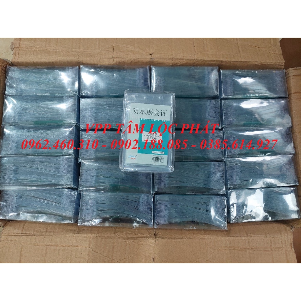 SỈ 100 BAO THẺ TÊN 207  chống thấm nước, KT 83*135mm - Thẻ đeo nhân viên