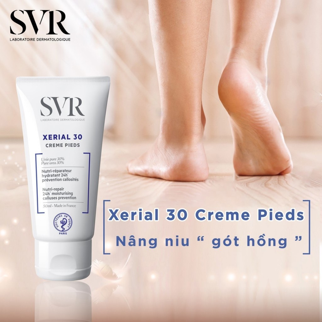 Kem dưỡng ẩm cho da chân khô SVR xerial 30/50 creme pieds 50ml TẶNG bông tẩy trang Jomi/mặt nạ Sexylook (Nhập khẩu)