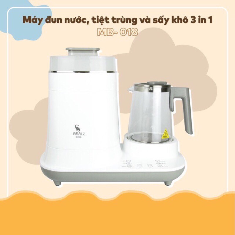 MÁY ĐUN NƯỚC TIỆT TRÙNG SẤY KHÔ 3 IN 1 MOAZ BEBE MB018