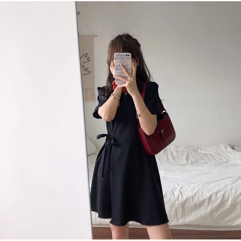 [ CÓ ẢNH THẬT ] VÁY ĐŨI CỔ VEST CỘT EO | BigBuy360 - bigbuy360.vn