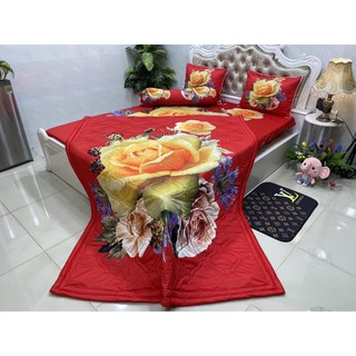 Drap thun lạnh 5D cao cấp mẫu hoa