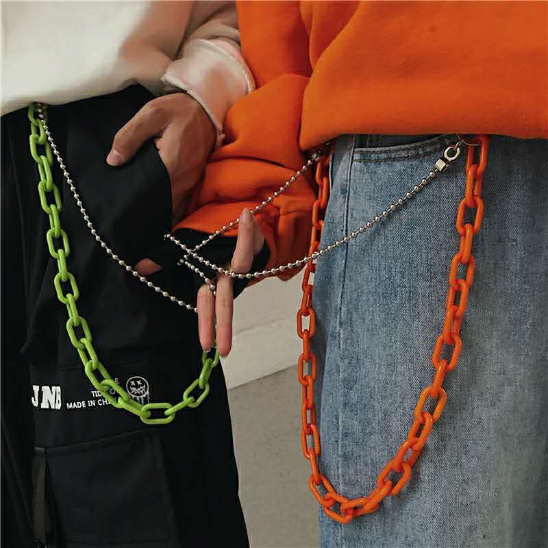 Punk Rock Acrylic Fluorescent Resin Hip Hop Decorative Pants Chain Belt