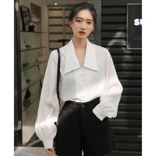Áo sơ mi tay phồng dáng rộng kiểu đơn giản phong cách pháp