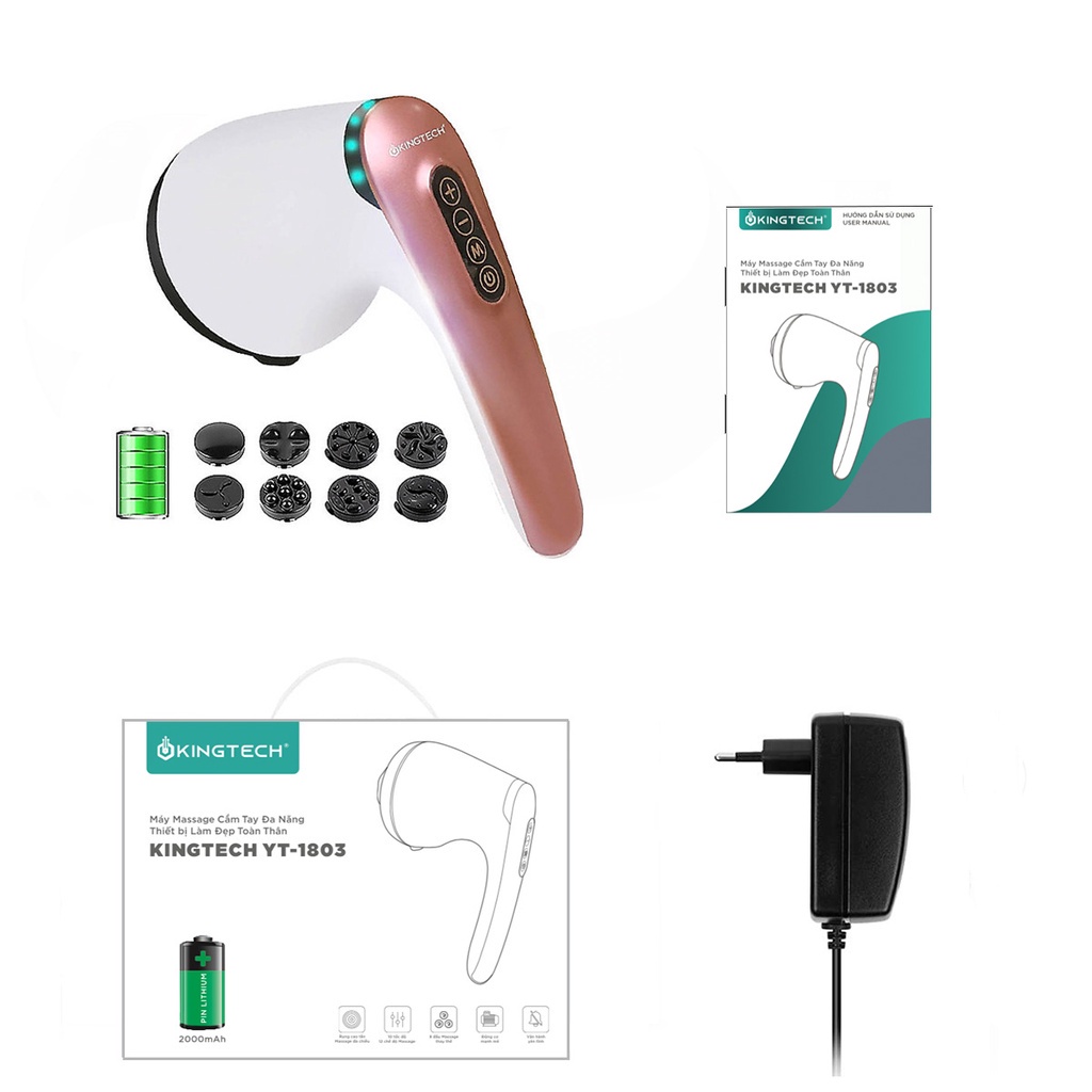 Máy Massage Cầm Tay Dành Cho Chị Em KINGTECH YT-1803 - Mát Xa Toàn Thân Đa Năng, Chuyên Eo Bụng, Cổ - Bảo Hành 12 Tháng