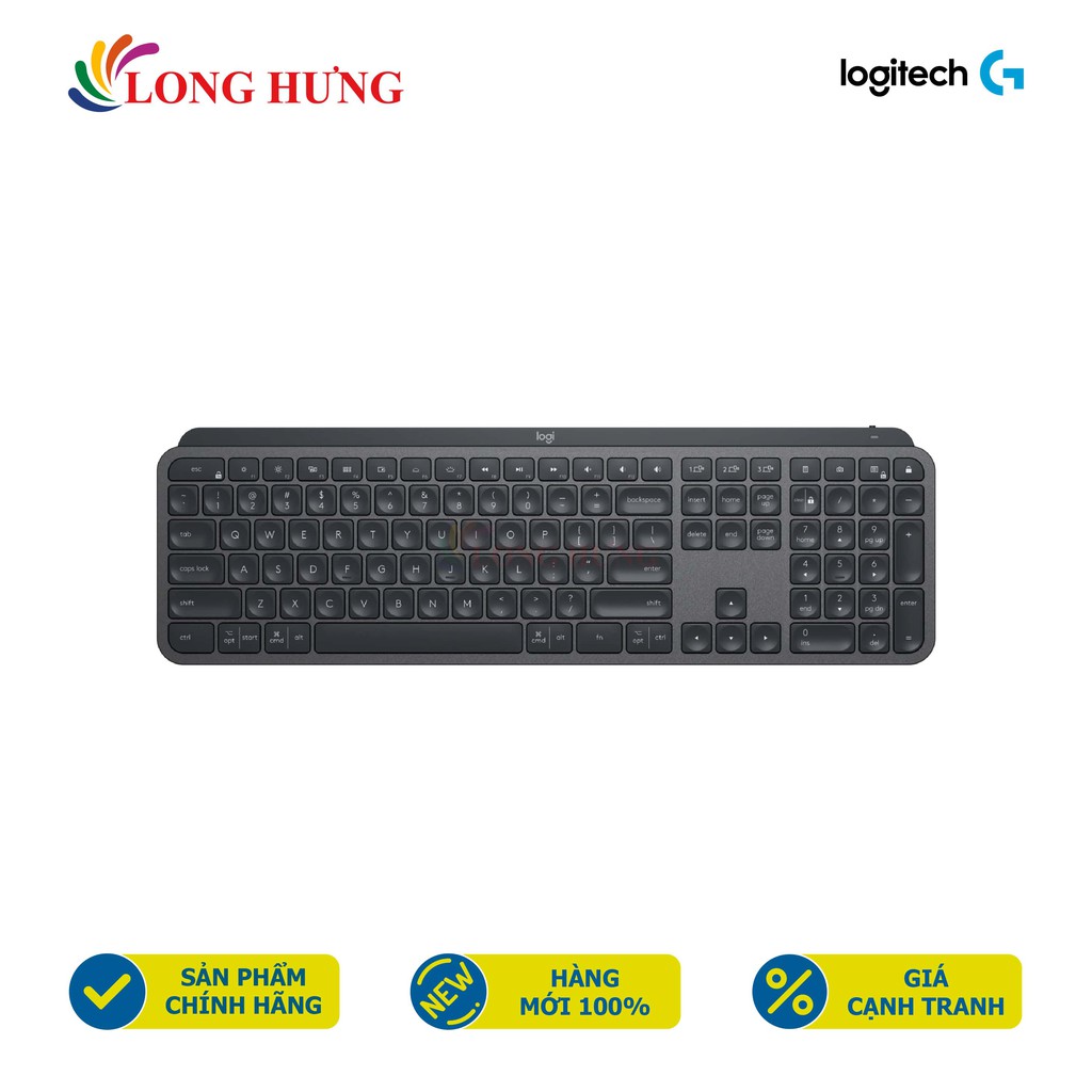 Bàn phím không dây Logitech MX Keys - Hàng chính hãng - Thiết kế nhỏ gọn, khả năng phản hồi cực nhanh