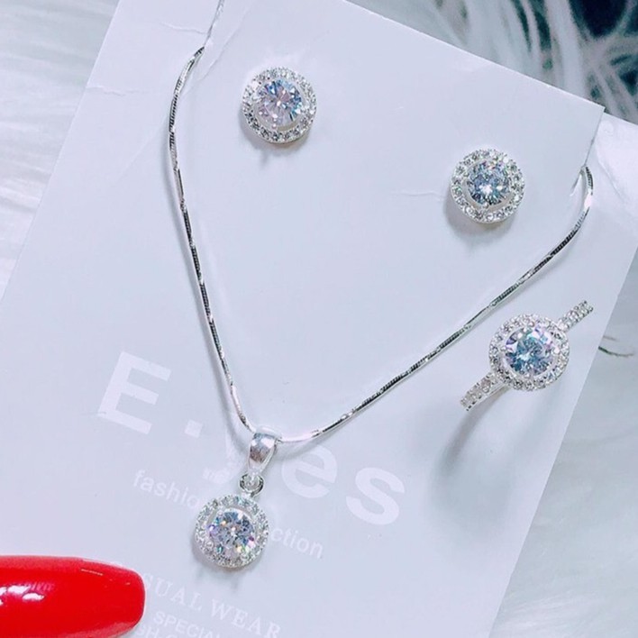 BỘ TRANG SỨC ĐÁ TRÒN - HÀNG SIÊU HÓT HÈ 2019-[BẠC TA]